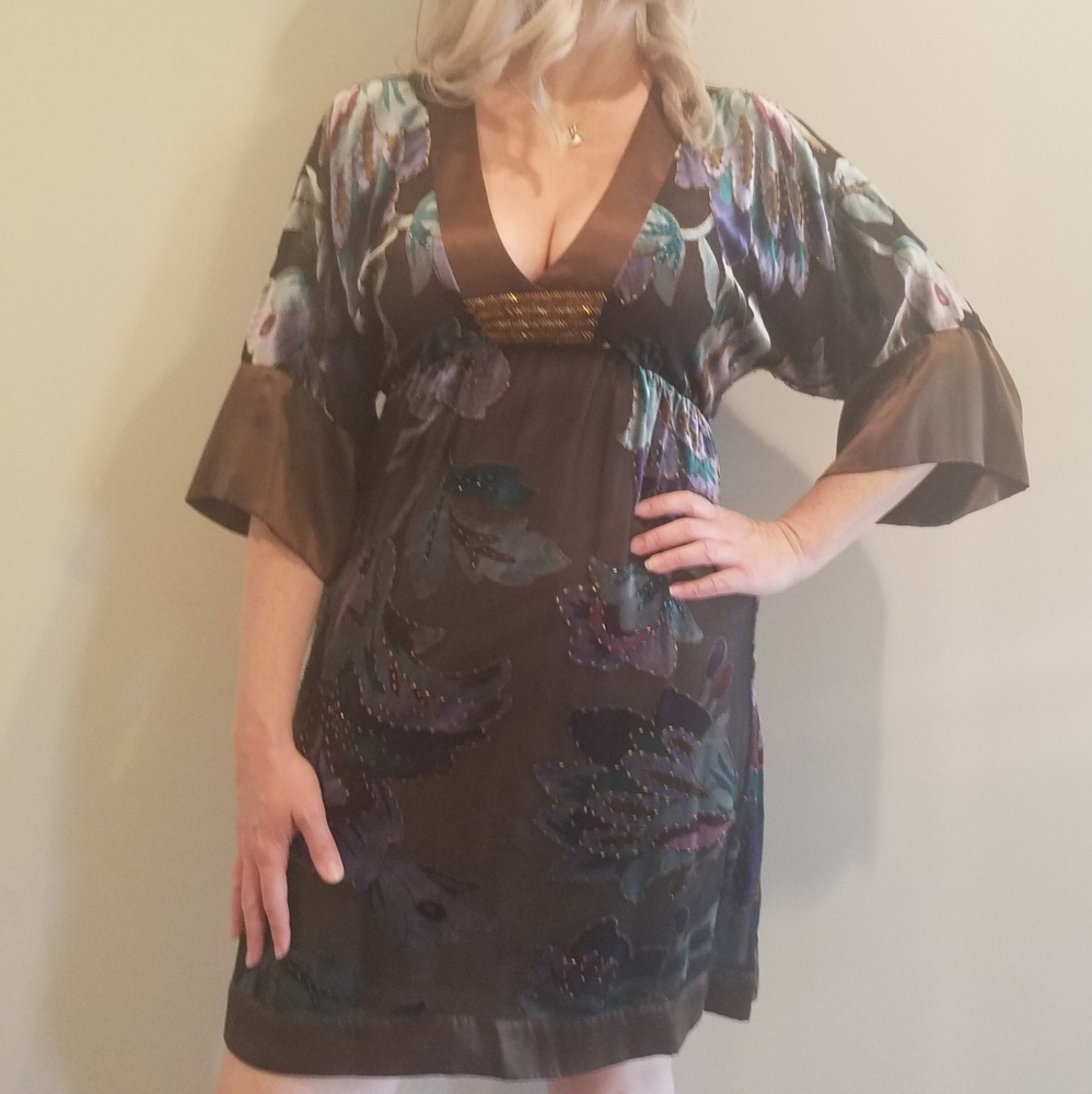 Hale Bob velvet kimono sleeve dress - Picture 4 of 8